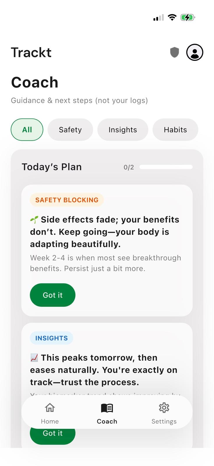 Trackt coach guidance preview